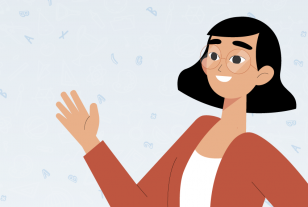 Ilustración de una docente joven