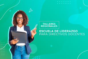 Docente afro con carpeta y lápiz en mano