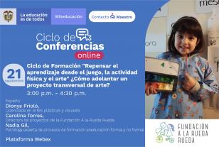Ecard invitación webinar proyecto transversal de arte