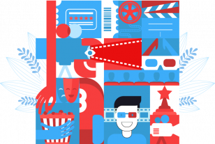 Ilustración sobre producción audiovisual y cine