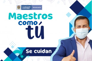 Profesor con tapabocas. Maestros como tú se cuidan
