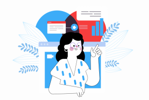 Ilustración mujer con recursos digitales
