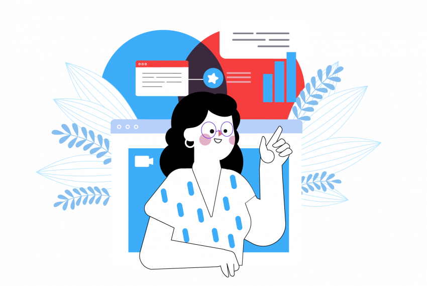 Ilustración mujer con recursos digitales