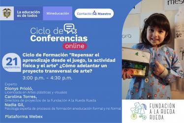 Ecard invitación webinar proyecto transversal de arte