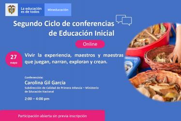 Fotografía de varias manos. Ecard webinar 27 de mayo primera infancia