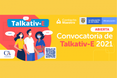 Ilustración docentes conversando. Ecard Talkativ-E