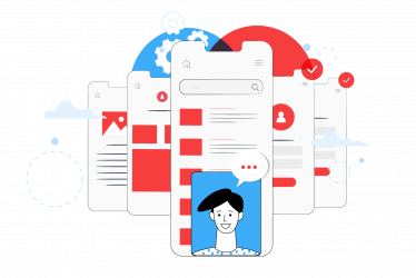 Ilustración de plataformas web.